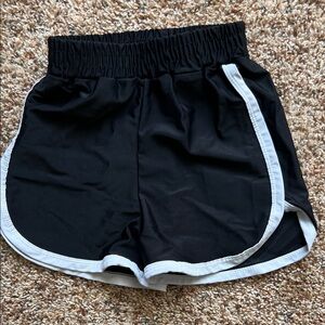 Toddler Girls Black and White Soccer Shorts